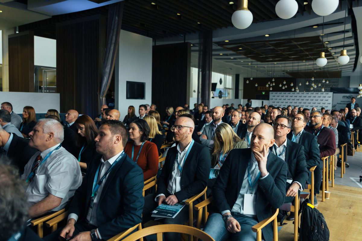 Conference audience in a modern hall